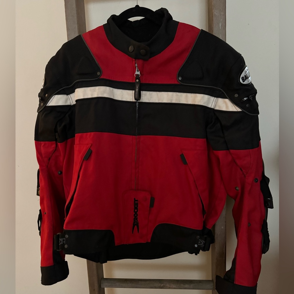 Joe Rocket red and black motorcycle jacket